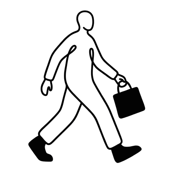 The Stride mark: a hand-drawn figure walking mid-stride, carrying a delivery bag